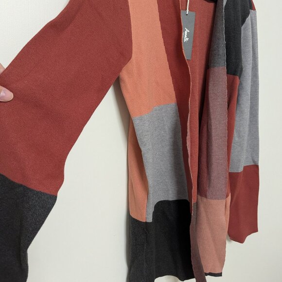 NWT Amalli Talli Pink/Grey/Camel Rust Combo Colorblock Cardigan size Large Tall - Picture 5 of 11